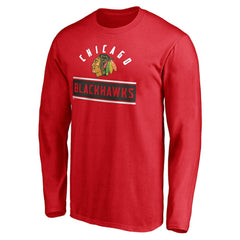 Chicago Blackhawks Team Arch Knockout Long Sleeve T-Shirt - Red - NHL 200274452