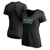 Dallas Stars Women's Mascot In Bounds V-Neck T-Shirt - Black - NHL 200274538