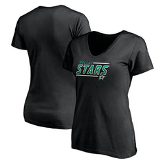 Dallas Stars Women's Mascot In Bounds V-Neck T-Shirt - Black - NHL 200274538