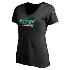 Dallas Stars Women's Mascot In Bounds V-Neck T-Shirt - Black - NHL 200274538