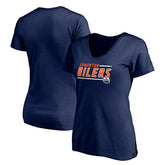 Edmonton Oilers Women's Mascot In Bounds V-Neck T-Shirt - Navy - NHL 200274539