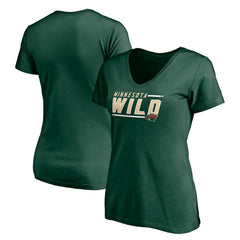 Minnesota Wild Women's Mascot In Bounds V-Neck T-Shirt - Green - NHL 200274542
