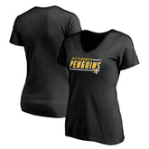 Pittsburgh Penguins Women's Mascot In Bounds V-Neck T-Shirt - Black - NHL 200274549