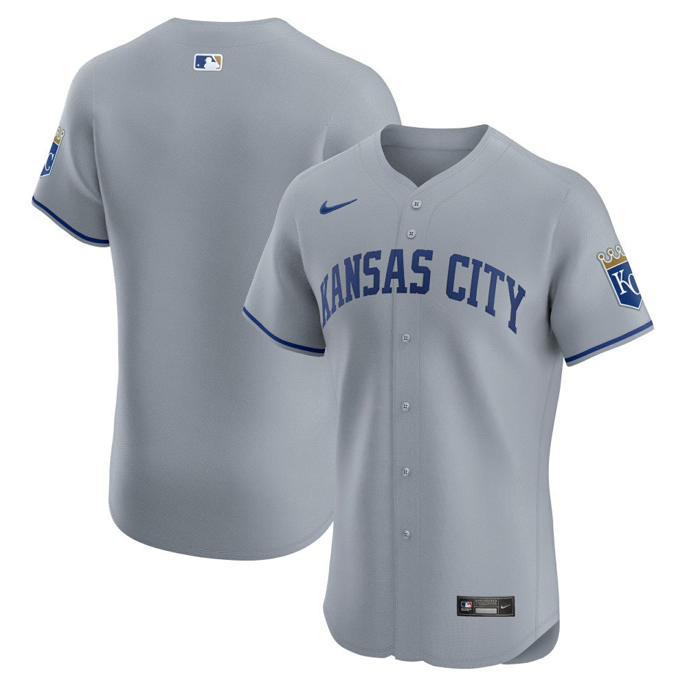 Kansas City Royals Nike Road Vapor Premier Elite Patch Jersey - Gray - Nike Sale