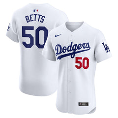 Mookie Betts Los Angeles Dodgers Nike Home Elite Jersey - White - Nike Online