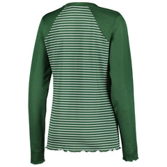 Green Bay Packers Antigua Women's Maverick Waffle Henley Long Sleeve T-Shirt Green