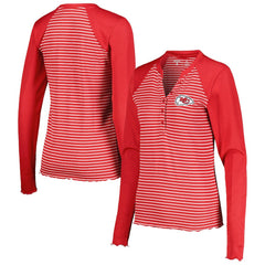 Kansas City Chiefs Antigua Women's Maverick Waffle Henley Long Sleeve T-Shirt Red