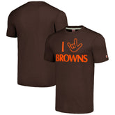 Cleveland Browns Homage Unisex The NFL ASL Collection by Love Sign Tri-Blend T-Shirt Brown