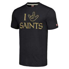 New Orleans Saints Homage Unisex The NFL ASL Collection by Love Sign Tri-Blend T-Shirt Charcoal