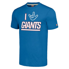 New York Giants Homage Unisex The NFL ASL Collection by Love Sign Tri-Blend T-Shirt Royal