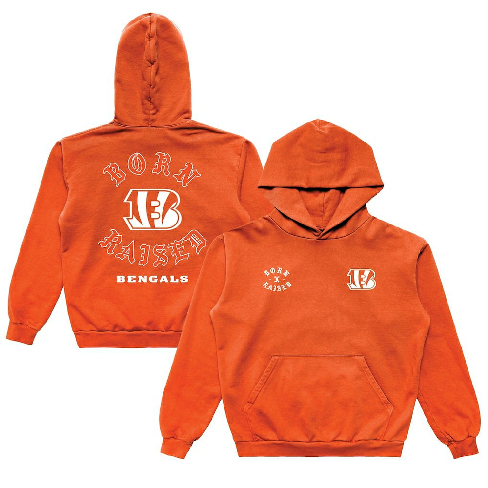 Cincinnati Bengals Born x Raised Unisex Pullover Hoodie Orange