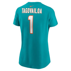 Nike Tua Tagovailoa Miami Dolphins Women's Player Name & Number T-Shirt Aqua