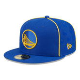 Golden State Warriors Piped & Flocked 59Fifty Fitted Hat Royal | New Era Lifestyle