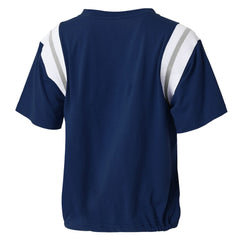 Dallas Cowboys WEAR by Erin Andrews Women's Cinched Colorblock T-Shirt Navy