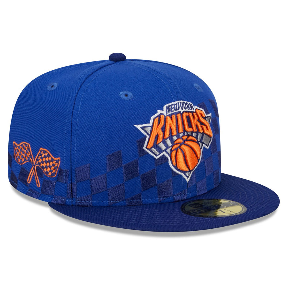New York Knicks Rally Drive Checkerboard 59FIFTY Crown Fitted Hat Blue | New Era outlet