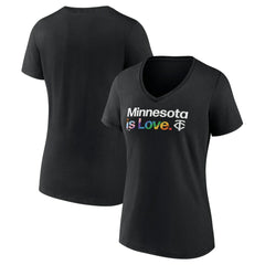 Minnesota Twins Women's City Pride V-Neck T-Shirt - Black - MLB on Sale