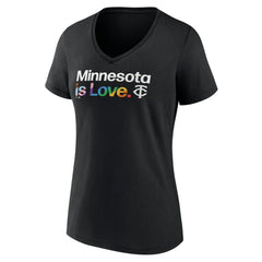 Minnesota Twins Women's City Pride V-Neck T-Shirt - Black - MLB on Sale