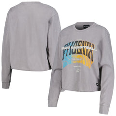 Phoenix Suns The Wild Collective Women's Band Cropped Long Sleeve T-Shirt Gray