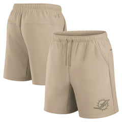 Fanatics Miami Dolphins Unisex Elements Super Soft Fleece Shorts Khaki