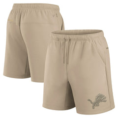 Fanatics Detroit Lions Unisex Elements Super Soft Fleece Shorts Khaki