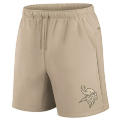 Fanatics Minnesota Vikings Unisex Elements Super Soft Fleece Shorts Khaki
