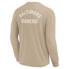 Fanatics Baltimore Ravens Unisex Elements Super Soft Long Sleeve T-Shirt Khaki