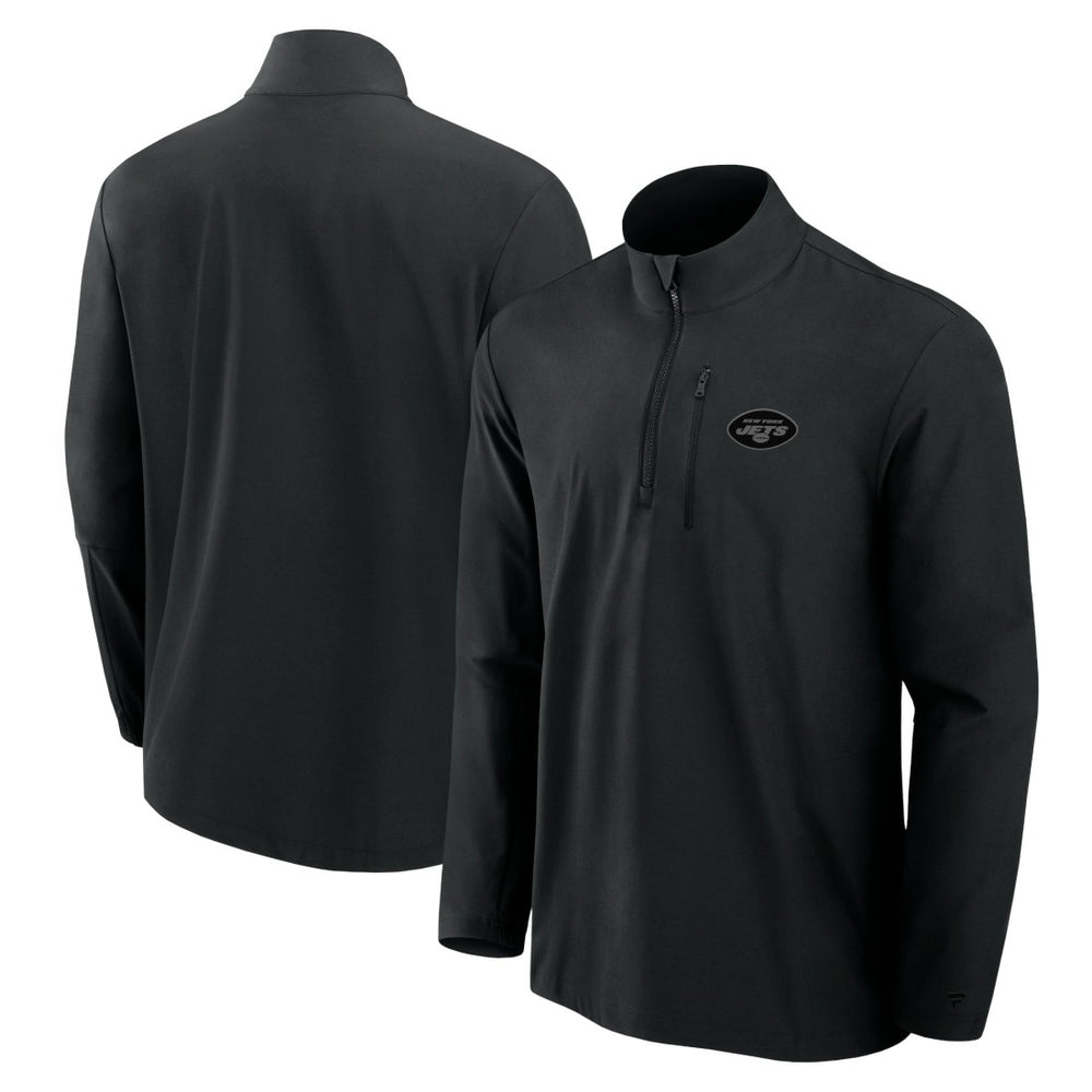 Fanatics New York Jets Front Office Micro Tonal Quarter-Zip Pullover Black