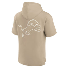 Fanatics Detroit Lions Unisex Elements Super Soft Fleece Short Sleeve Pullover Hoodie Khaki