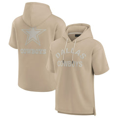 Fanatics Dallas Cowboys Unisex Elements Super Soft Fleece Short Sleeve Pullover Hoodie Khaki