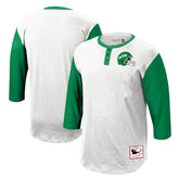 Mitchell & Ness New York Jets Legacy Slub Henley 3/4 Sleeve T-Shirt White