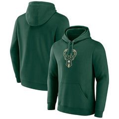 Milwaukee Bucks Primary Logo Pullover Hoodie Hunter Green | Fanatics Near Me