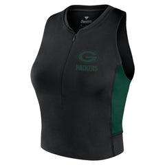 Fanatics Green Bay Packers Women's Studio Fitted Gym Tank Top Black
