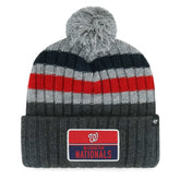 Washington Nationals '47 Stack Cuffed Knit Hat with Pom - Gray - 47 brand on Sale