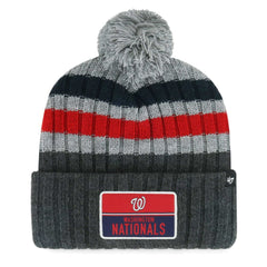 Washington Nationals '47 Stack Cuffed Knit Hat with Pom - Gray - 47 brand on Sale