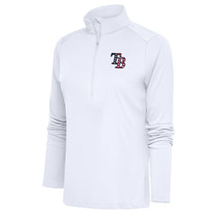 Tampa Bay Rays Antigua Women's Patriotic Tribute Half-Zip Pullover Top - White - MLB Lifestyle