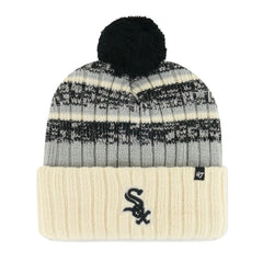 Chicago White Sox '47 Tavern Cuffed Knit Hat with Pom - Natural - 47 brand Lifestyle