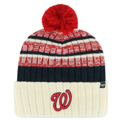 Washington Nationals '47 Tavern Cuffed Knit Hat with Pom - Natural - 47 brand Discount