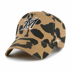 Miami Marlins '47 Women's Rosette Clean Up Adjustable Hat - Brown - 47 brand Discount