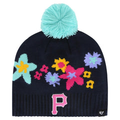Pittsburgh Pirates '47 Girls Youth Buttercup Knit Beanie with Pom - Navy - 47 brand Online