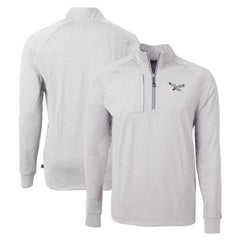 Philadelphia Eagles Cutter & Buck Gridiron Classics Big & Tall Adapt Eco Knit Heather Quarter-Zip Pullover Top Heather Gray