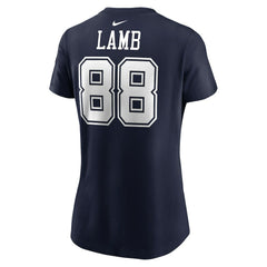 Nike CeeDee Lamb Dallas Cowboys Women's Player Name & Number T-Shirt Navy