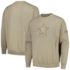 Houston Astros Pro Standard Neutral Drop Shoulder Pullover Sweatshirt - Pewter - MLB Lifestyle