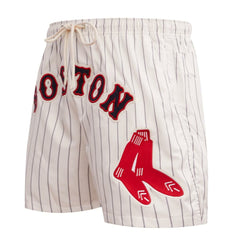 Boston Red Sox Pro Standard Pinstripe Retro Classic Woven Shorts - Cream - MLB on Sale