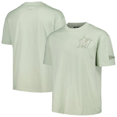 Miami Marlins Pro Standard Oversized Neutral CJ Dropped Shoulders T-Shirt - Mint - MLB Lifestyle