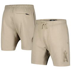 Los Angeles Angels Pro Standard Neutral Fleece Shorts - Khaki - MLB Discount