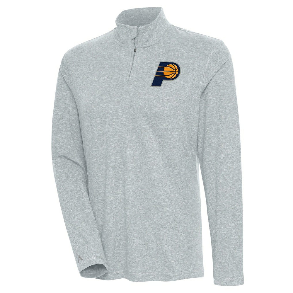 Indiana Pacers Antigua Women's Confront Quarter-Zip Pullover Top Heather Gray