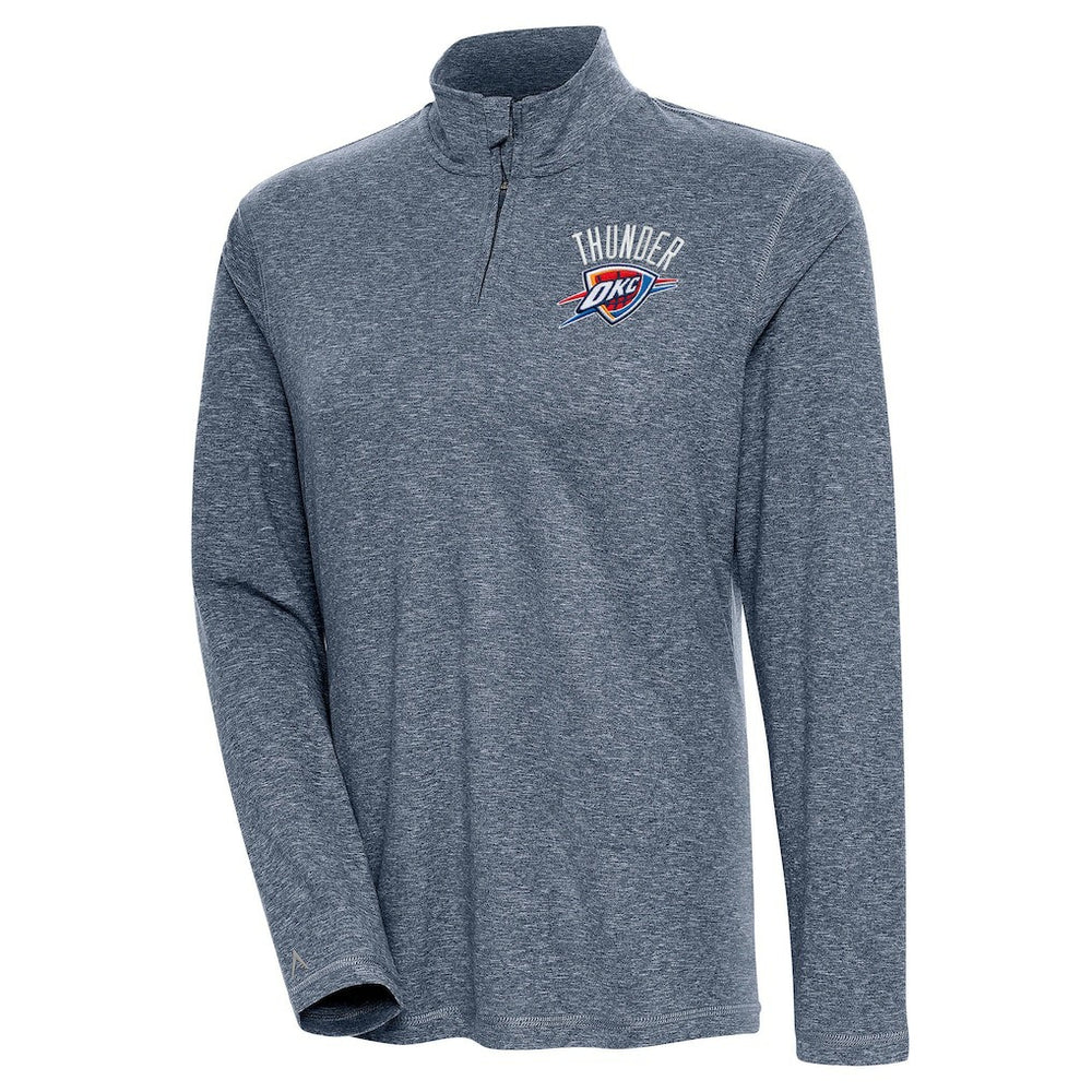 Oklahoma City Thunder Antigua Women's Confront Quarter-Zip Pullover Top Heather Navy