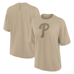 Philadelphia Phillies Fanatics Women's Oversized Elements T-Shirt - Khaki - Fanatics Discount
