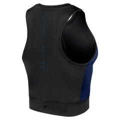 Atlanta Braves Fanatics Women's Studio Half-Zip Fitted Gym Tank Top - Black - Fanatics on Sale