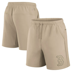 Boston Red Sox Fanatics Unisex Elements Super Soft Fleece Shorts - Khaki - Fanatics on Sale